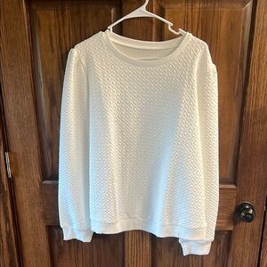Women's White Textured Sweater